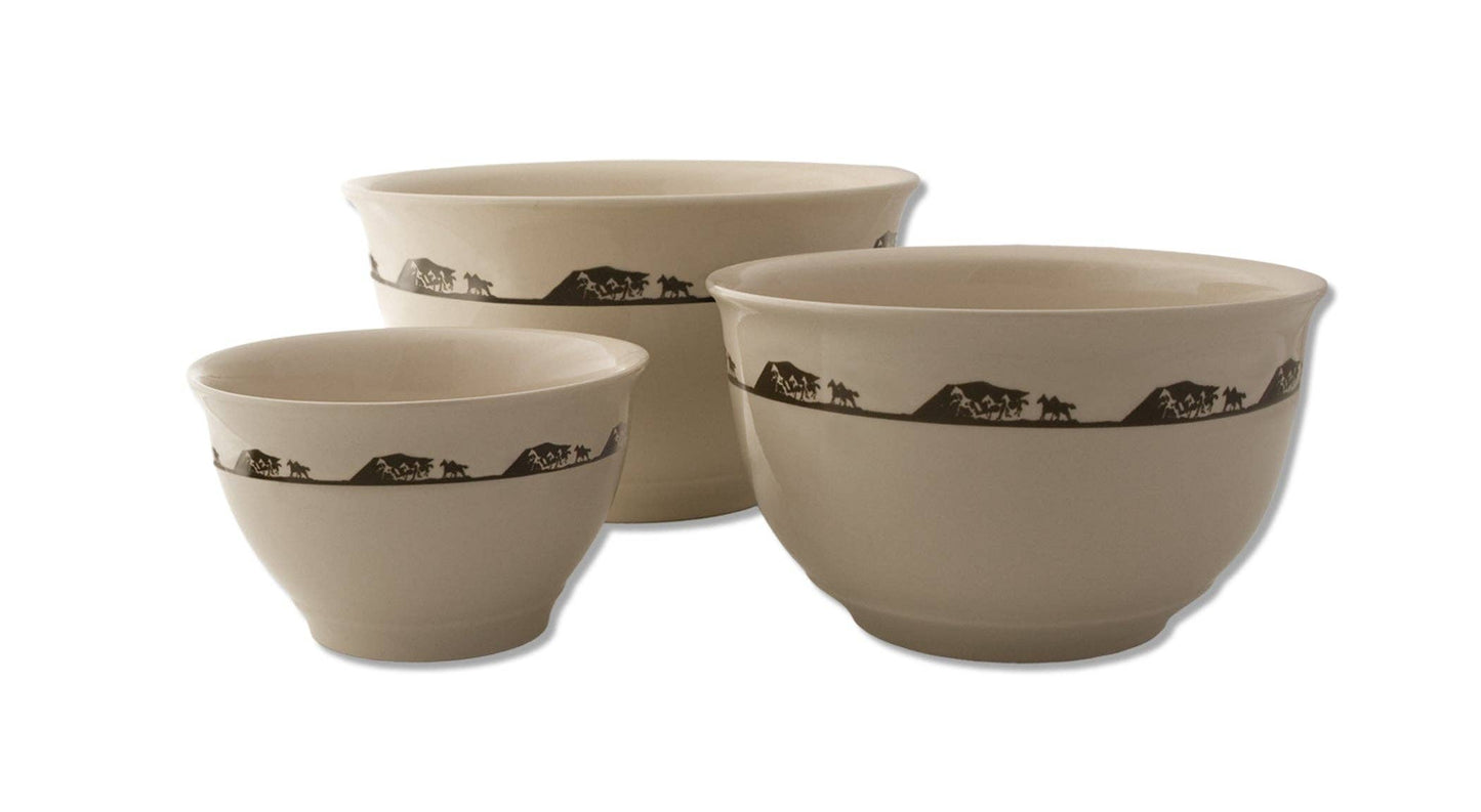 3 Piece Stoneware Mixing Bowls
