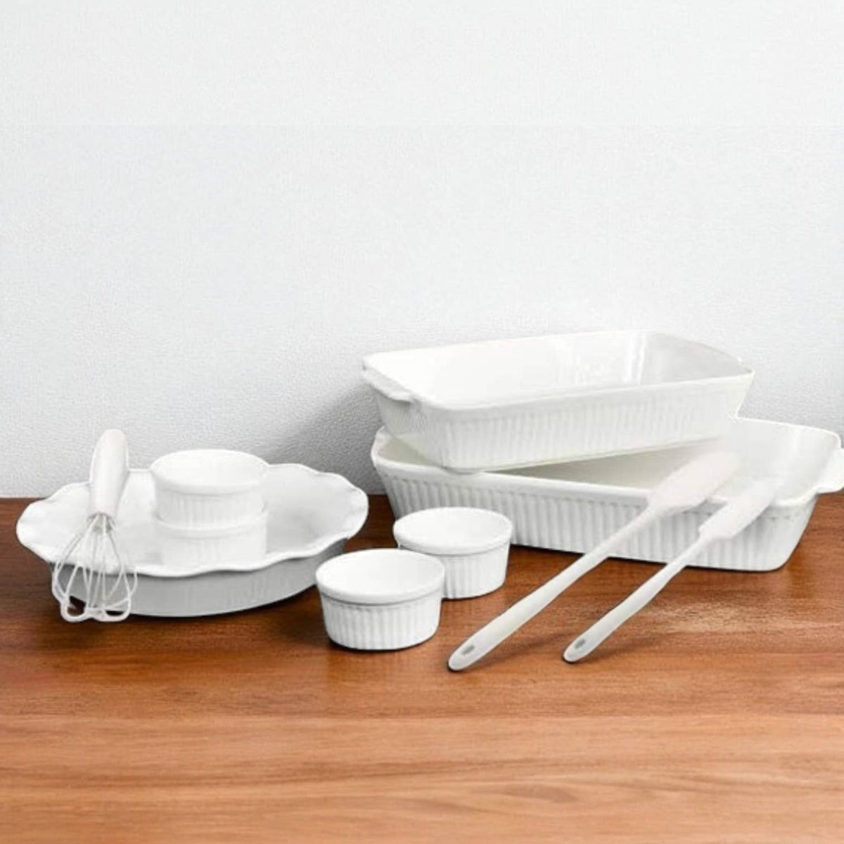 10-Piece Ceramic Bakeware Set – White