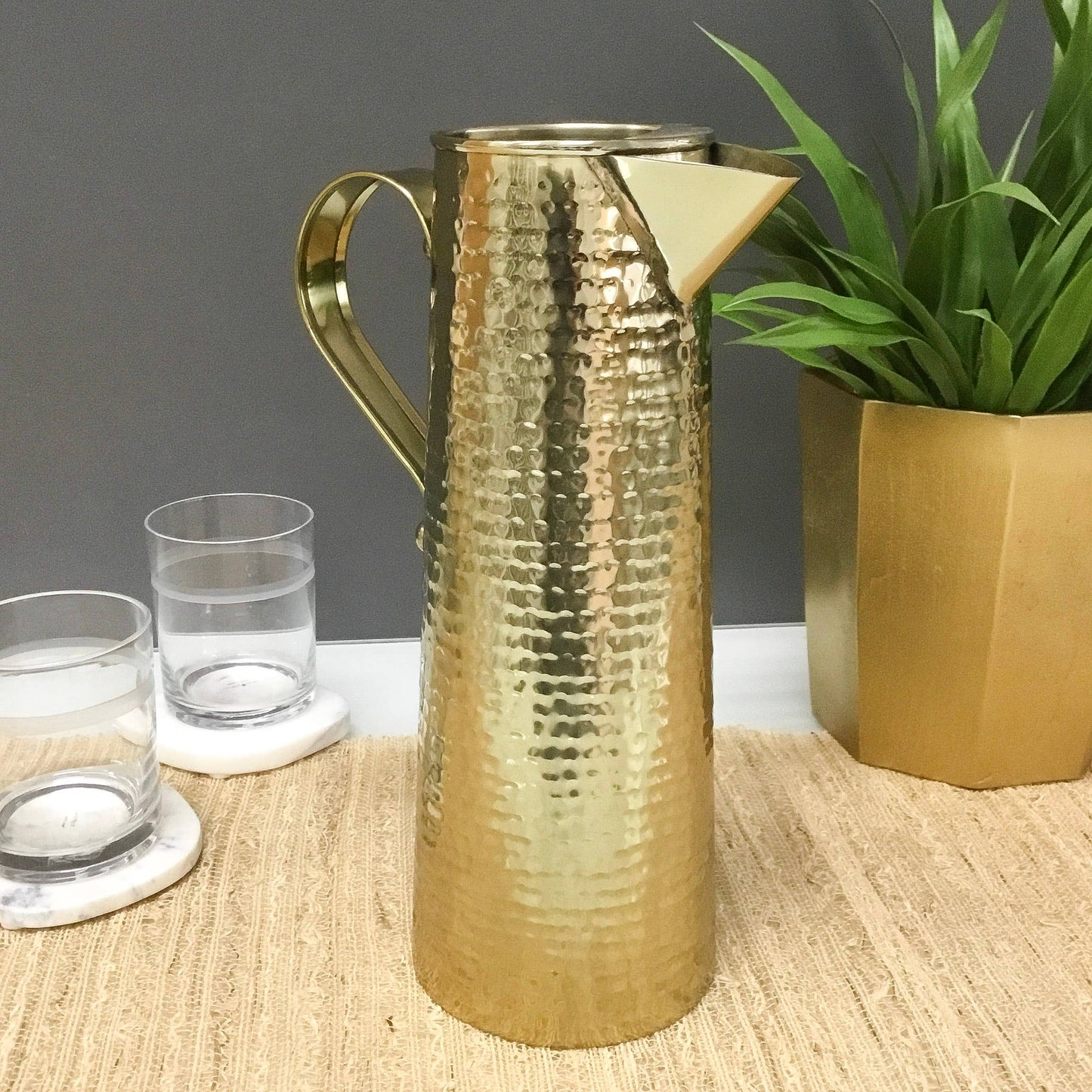 Gold Hammered Pitcher sku#70024