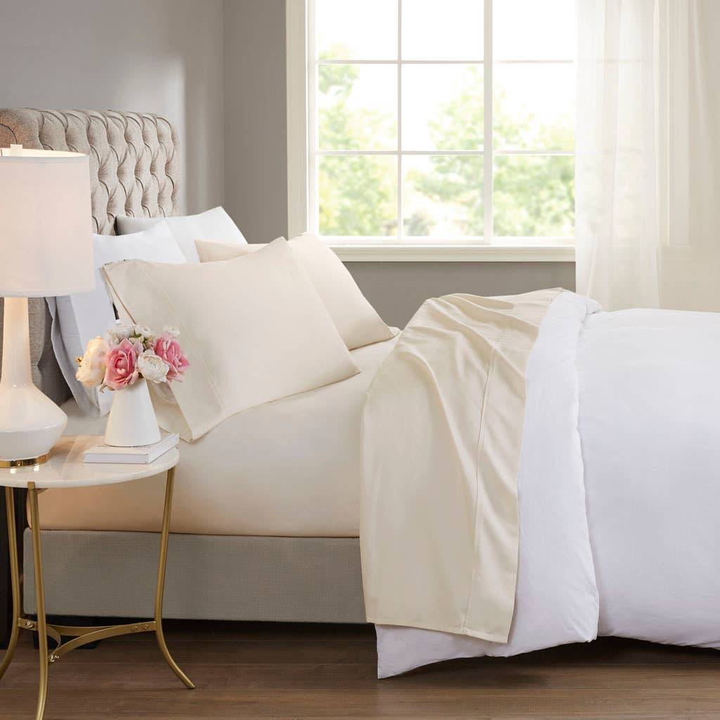 Cooling 600 Thread Count 4 Pieces Cotton Sheets Set