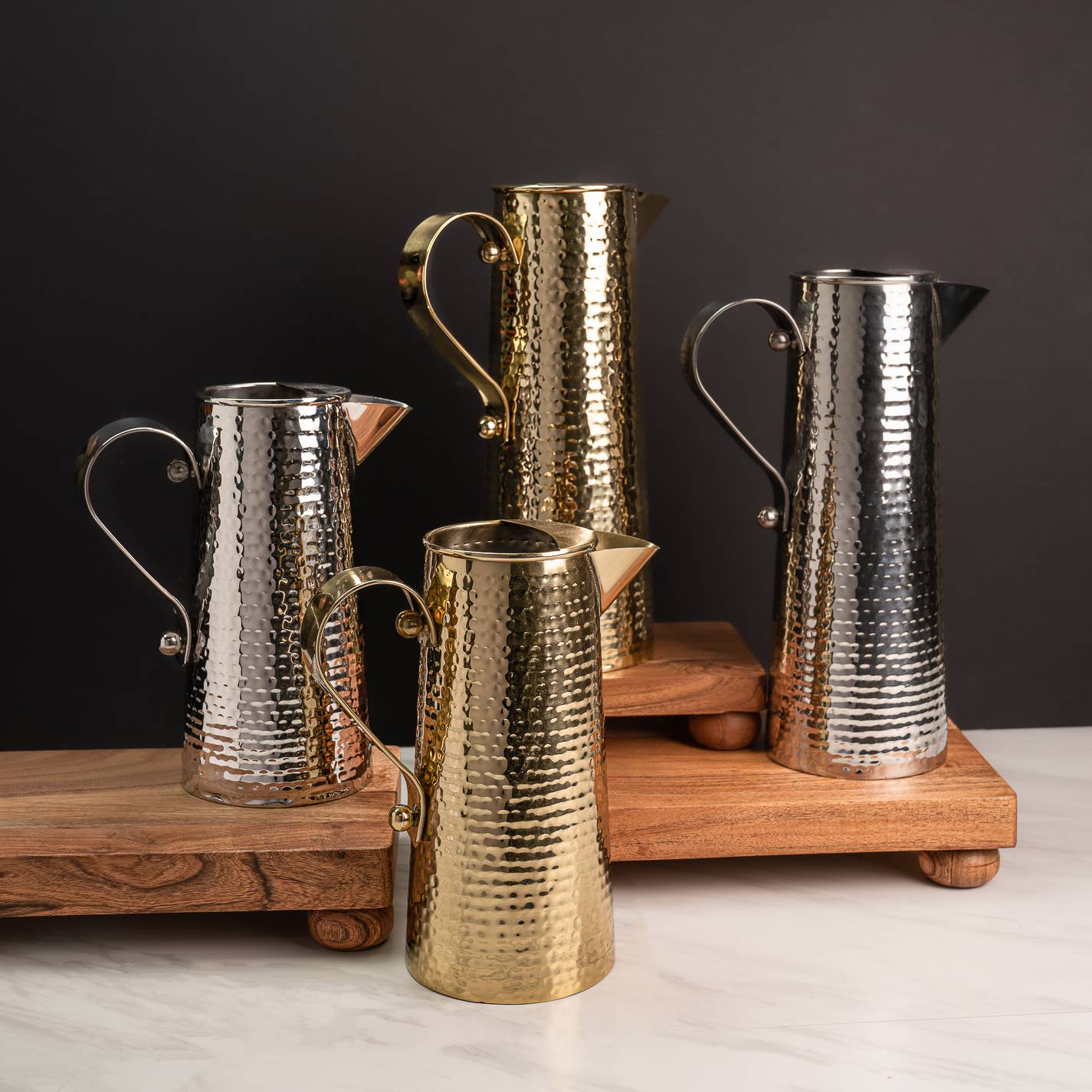 Gold Hammered Pitcher sku#70024
