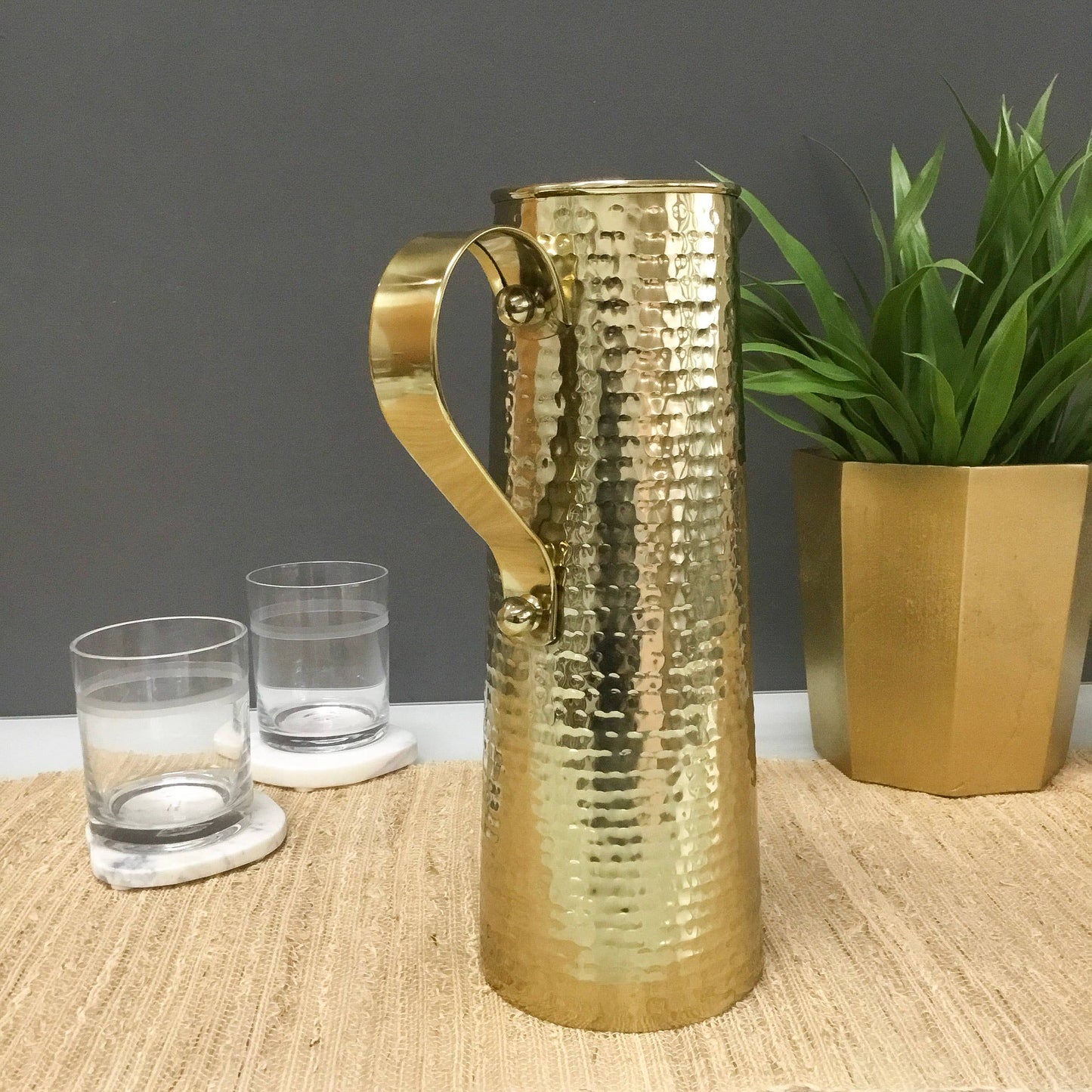 Gold Hammered Pitcher sku#70024
