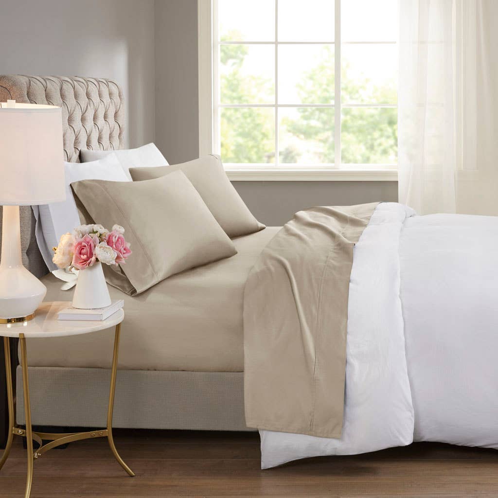 Cooling 600 Thread Count 4 Pieces Cotton Sheets Set