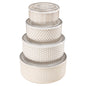 Kook Ceramic Nesting Bowls with Lids, Set of 4, Narbonne Col