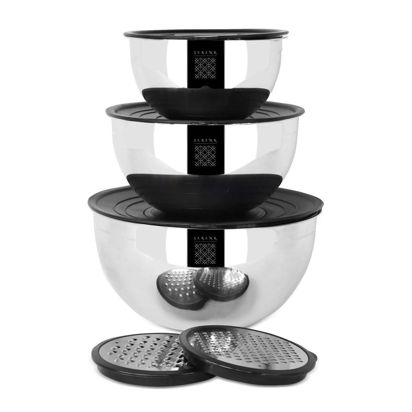 Serenk Modernist Stainless Steel 9-Piece Mixing Bowl Set