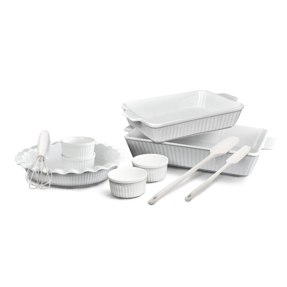 10-Piece Ceramic Bakeware Set – White